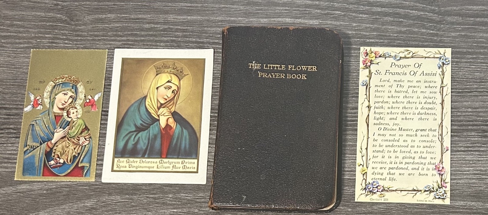 Antique 1926 Little Flower Prayer Book, Carmelite Manual 4th Ed, With Holy Cards