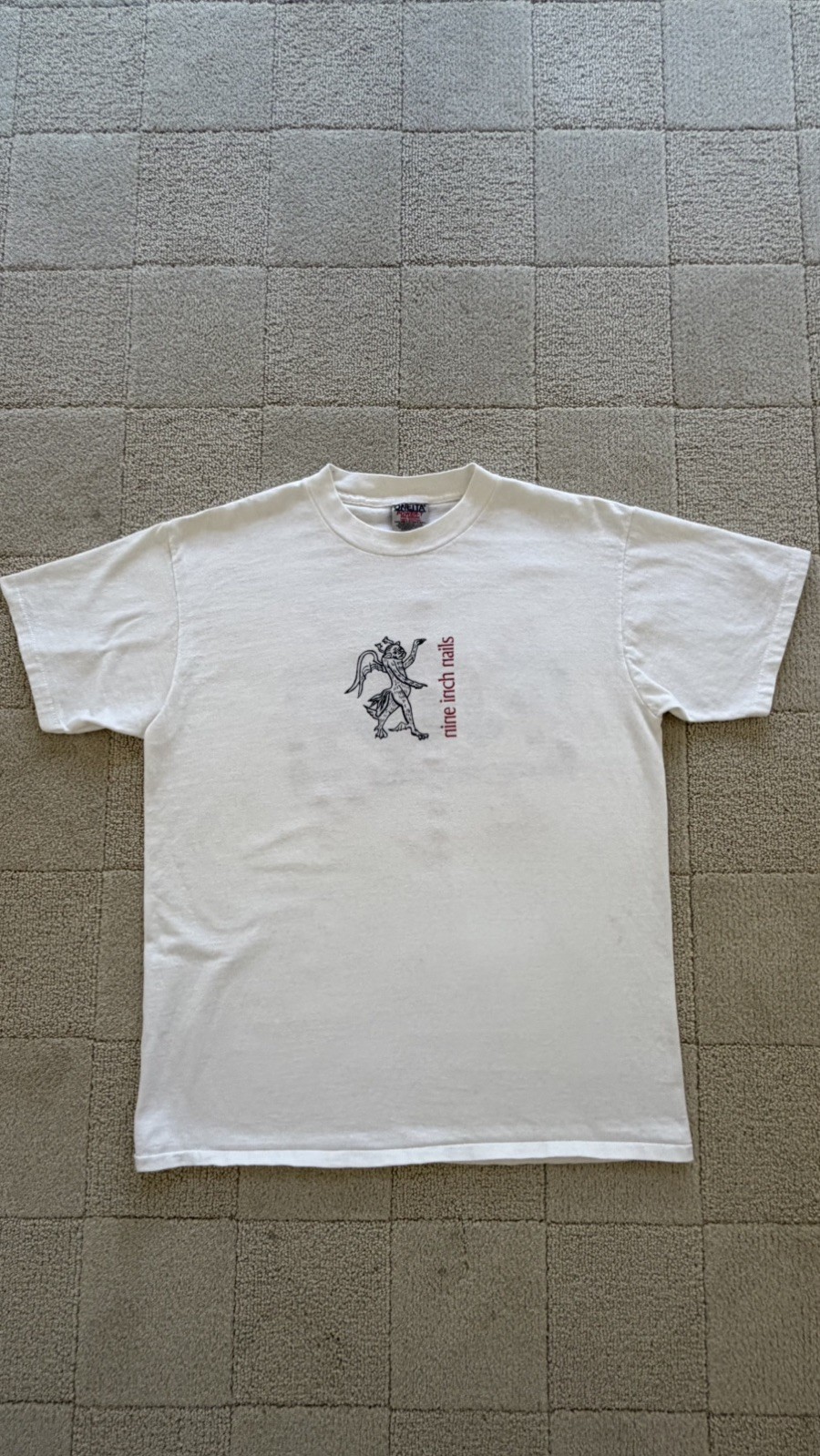 Vintage NINE INCH NAILS Raspberry Devil T-Shirt Size L 1995 NIN