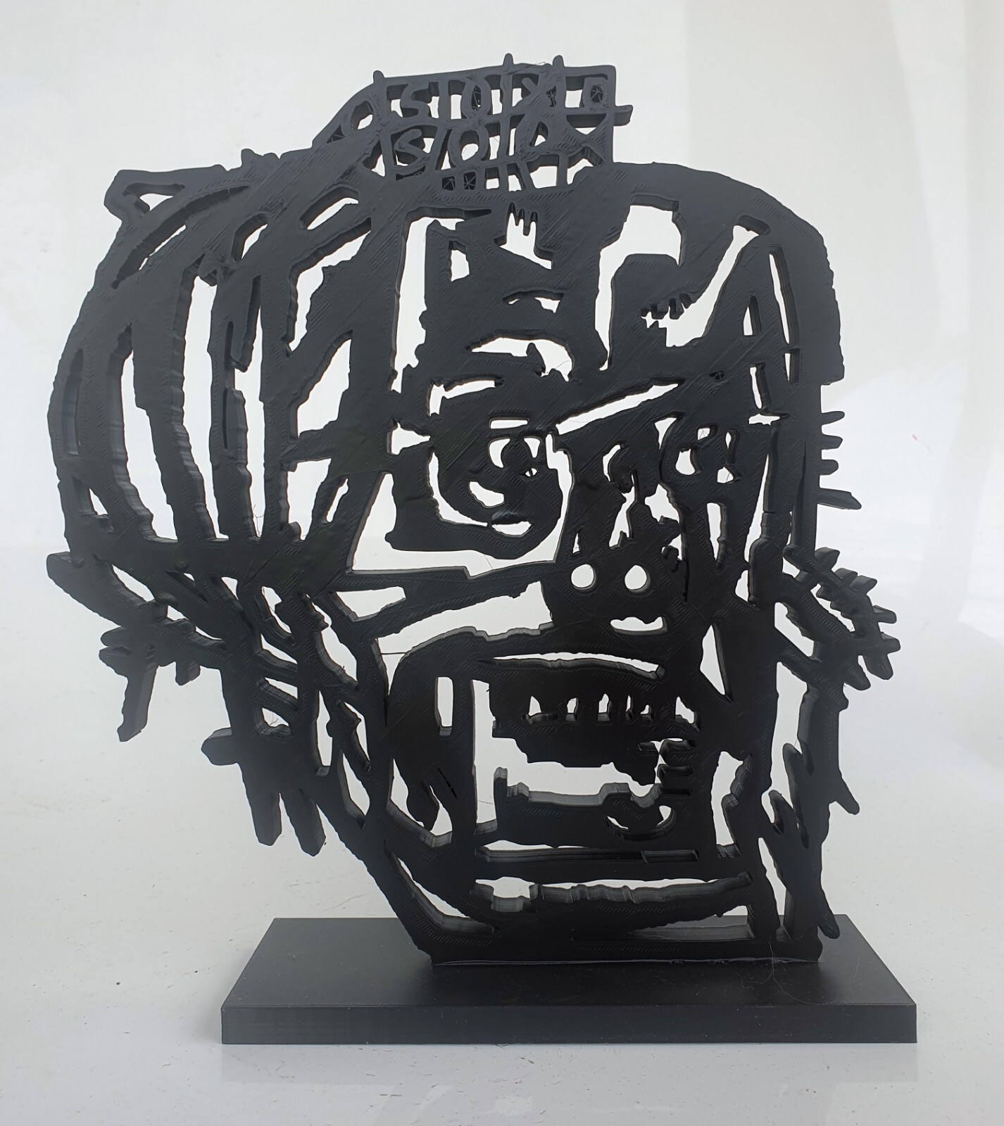 PyB signed SKULL JMB sculpture POP street ART graffiti FRENCH painted basquiat