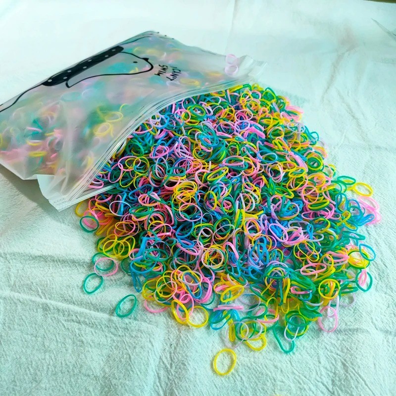 2000Pcs Toddler Hair Ties Small Elastic Rubber Bands Baby Girls Kids Colorful