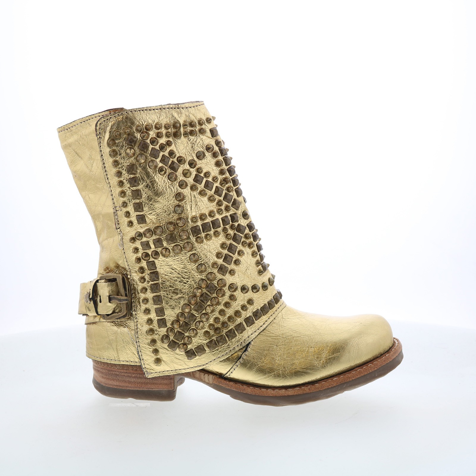 A.S. 98 Sabey Womens Gold Leather Zipper Casual Dress Boots A.S. 98 Sabey Womens Gold Leather Zipper Casual Dress Boots
