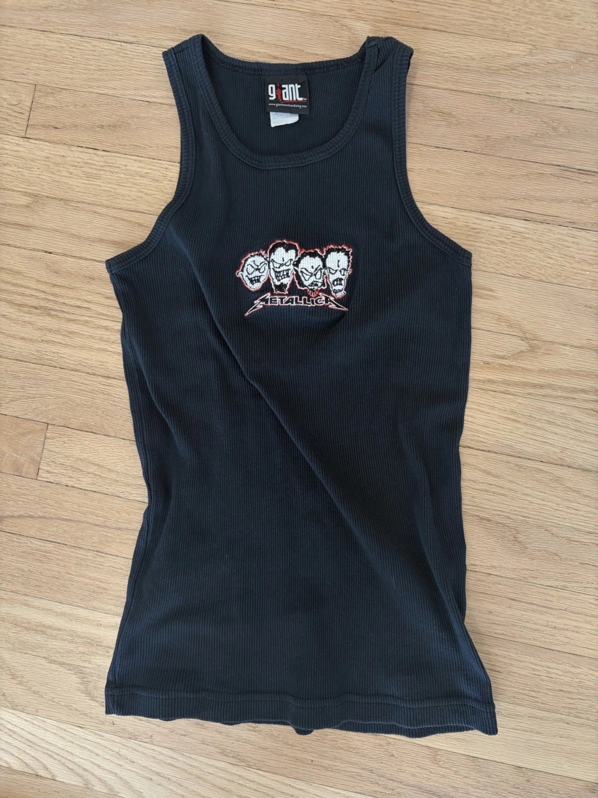 Vintage Rare Metallica Ribbed Sleeveless Tank Top S Squindo Cartoon Band