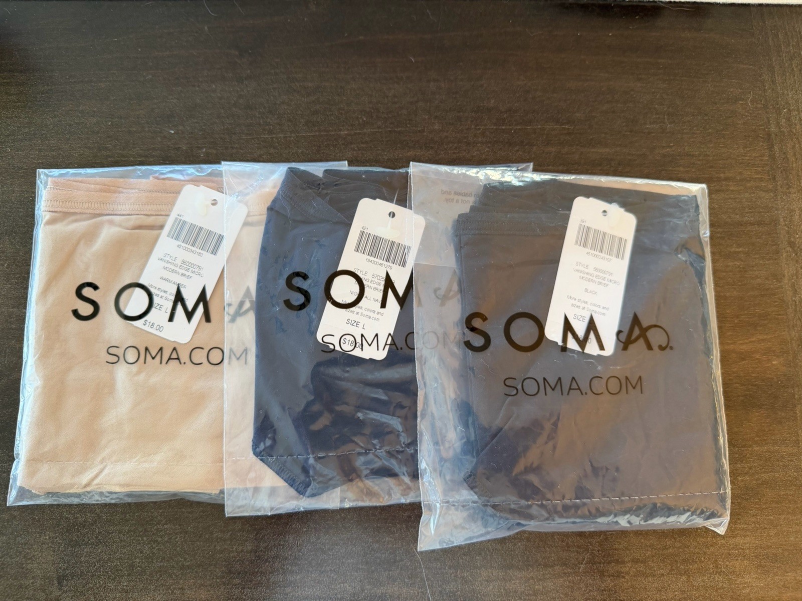 Soma- Vanishing Edge Micro Modern Brief | Size Large | Brand New  Soma- Vanishing Edge Micro Modern Brief | Size Large | Brand New 