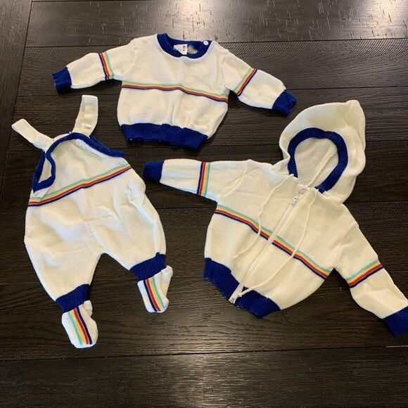 Rare Complete Vintage Winnie The Pooh Outfit Set Newborn Up To 13Ibs Very Clean