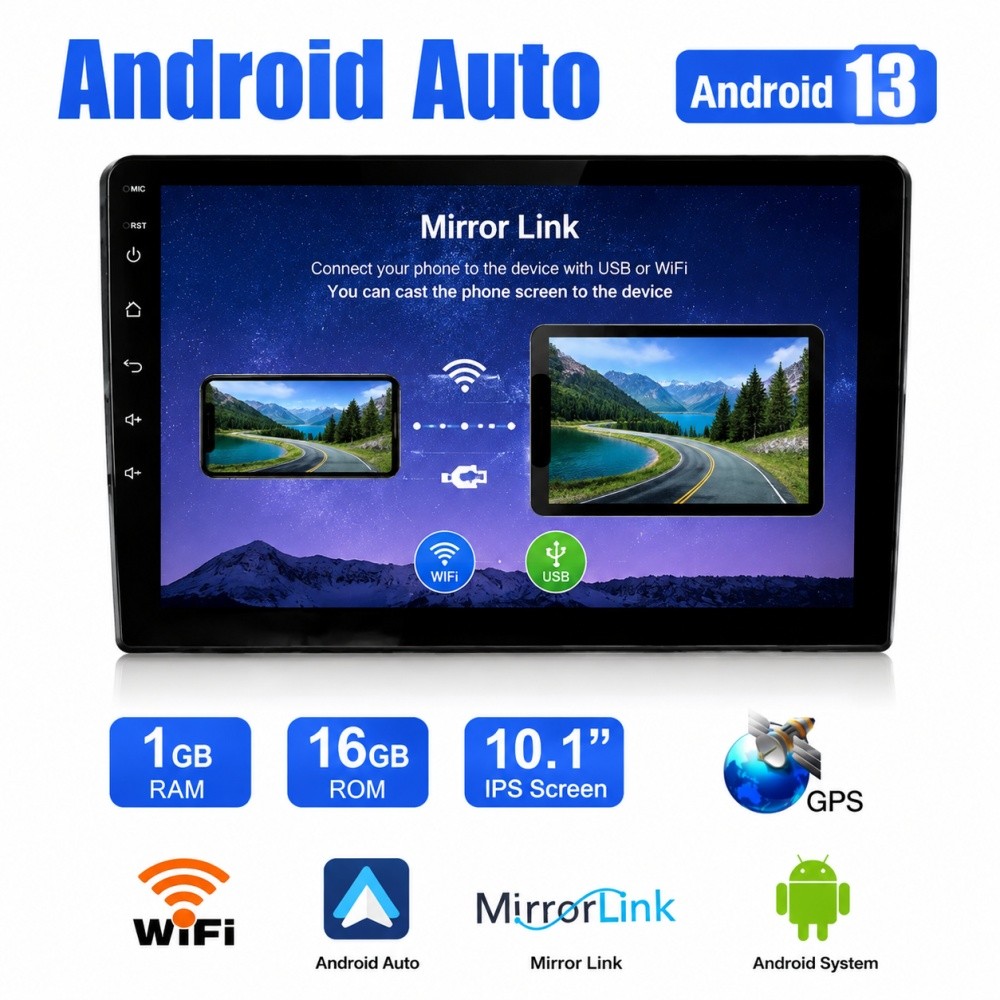Android 13 GPS Navi WiFi Double 2Din Touch Screen Car Stereo Radio 10.1\