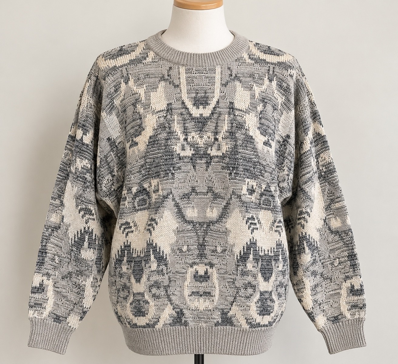 Vintage Saturdays Sweater XL 90s Geometric Abstract Textured Knit Ramie Cotton Vintage Saturdays Sweater XL 90s Geometric Abstract Textured Knit Ramie Cotton