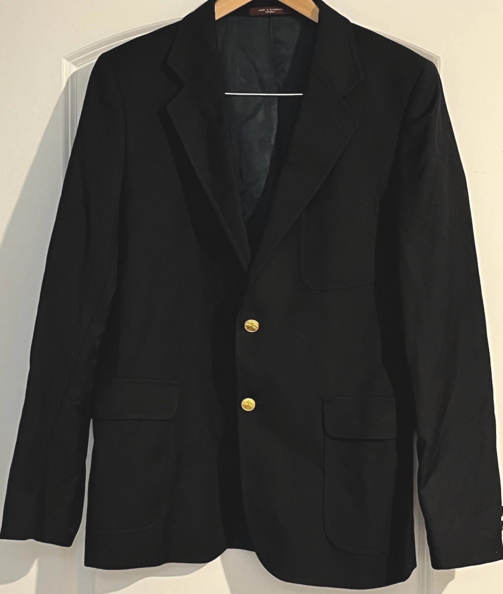 Vintage Brooks Brothers Brooksease Boys Prep Blazer Black Wool School Wedding 18