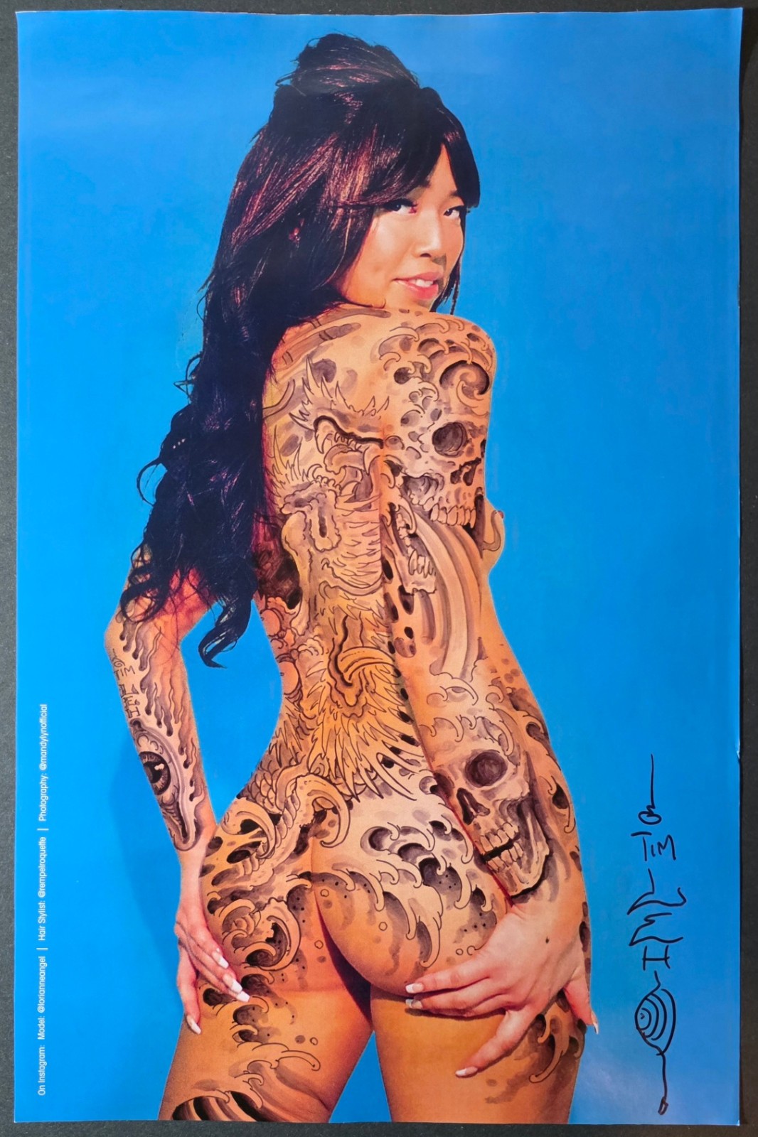 Original Signed Tim Lehi Mandy Lyn Traditional Tattooed Woman Photo Poster Print