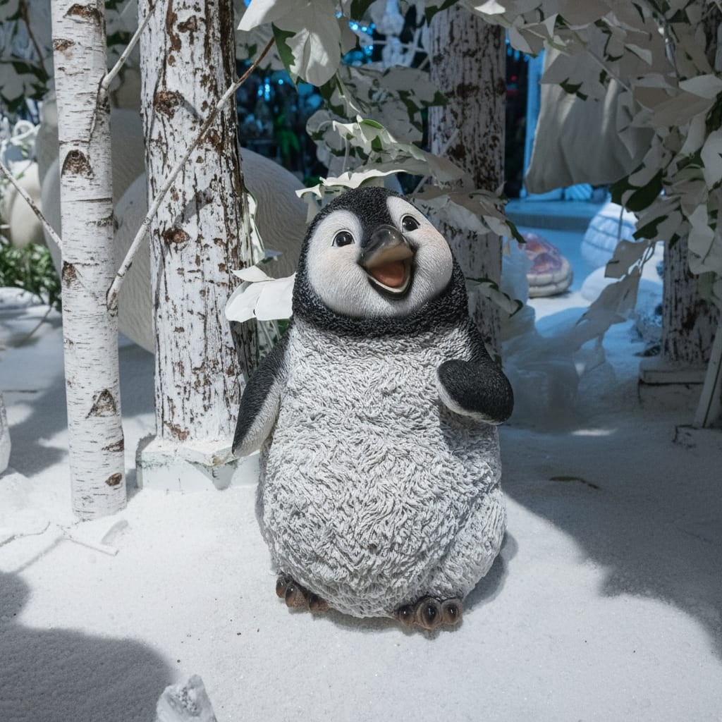 Penguin Statue Walking Resin Garden Statue Yard Home Ornament Display
