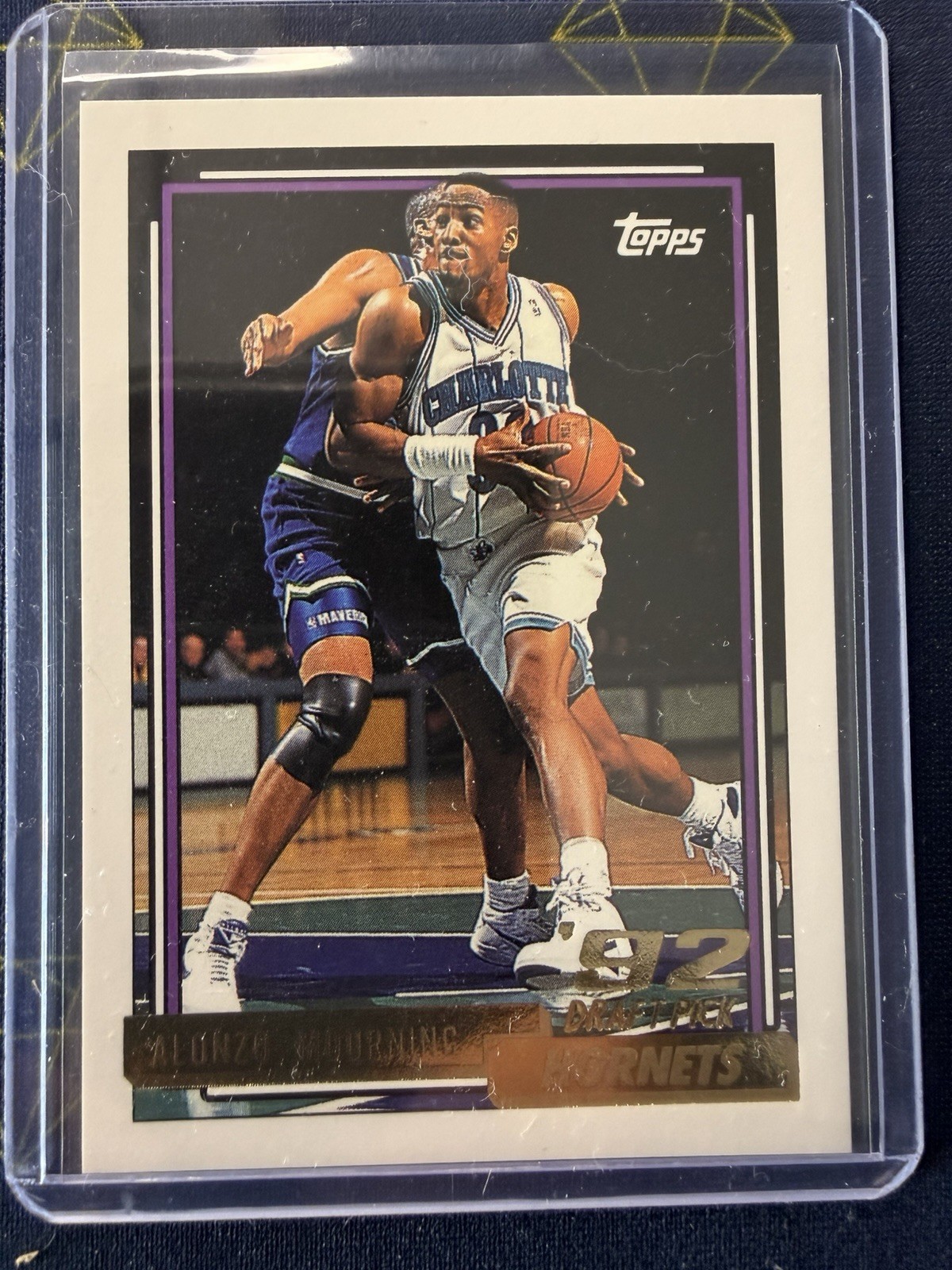 1992-93 Topps Gold Alonzo Mourning Rookie Draft Pick RC #393 Hornets HOF