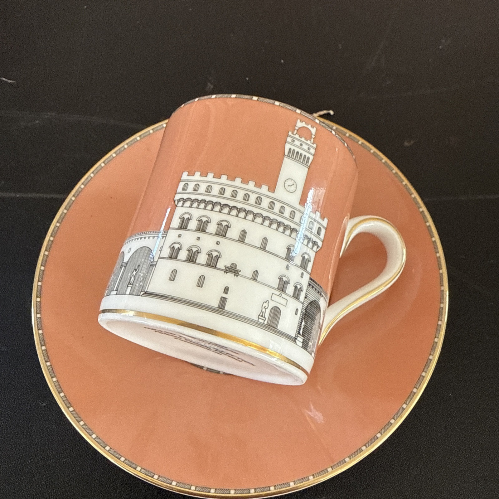 Wedgwood Grand Tour Collection Peach Demitasse Cup Saucer Venice Palazzo Wedgwood Grand Tour Collection Peach Demitasse Cup Saucer Venice Palazzo