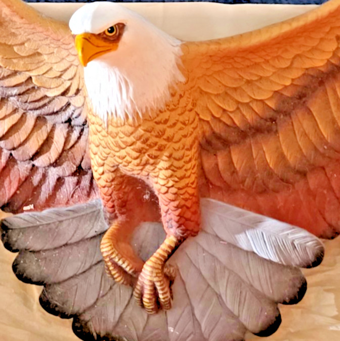 Vintage Fraser - Art / Bossons Bald Eagle Wall Plaque, Hand Painted...