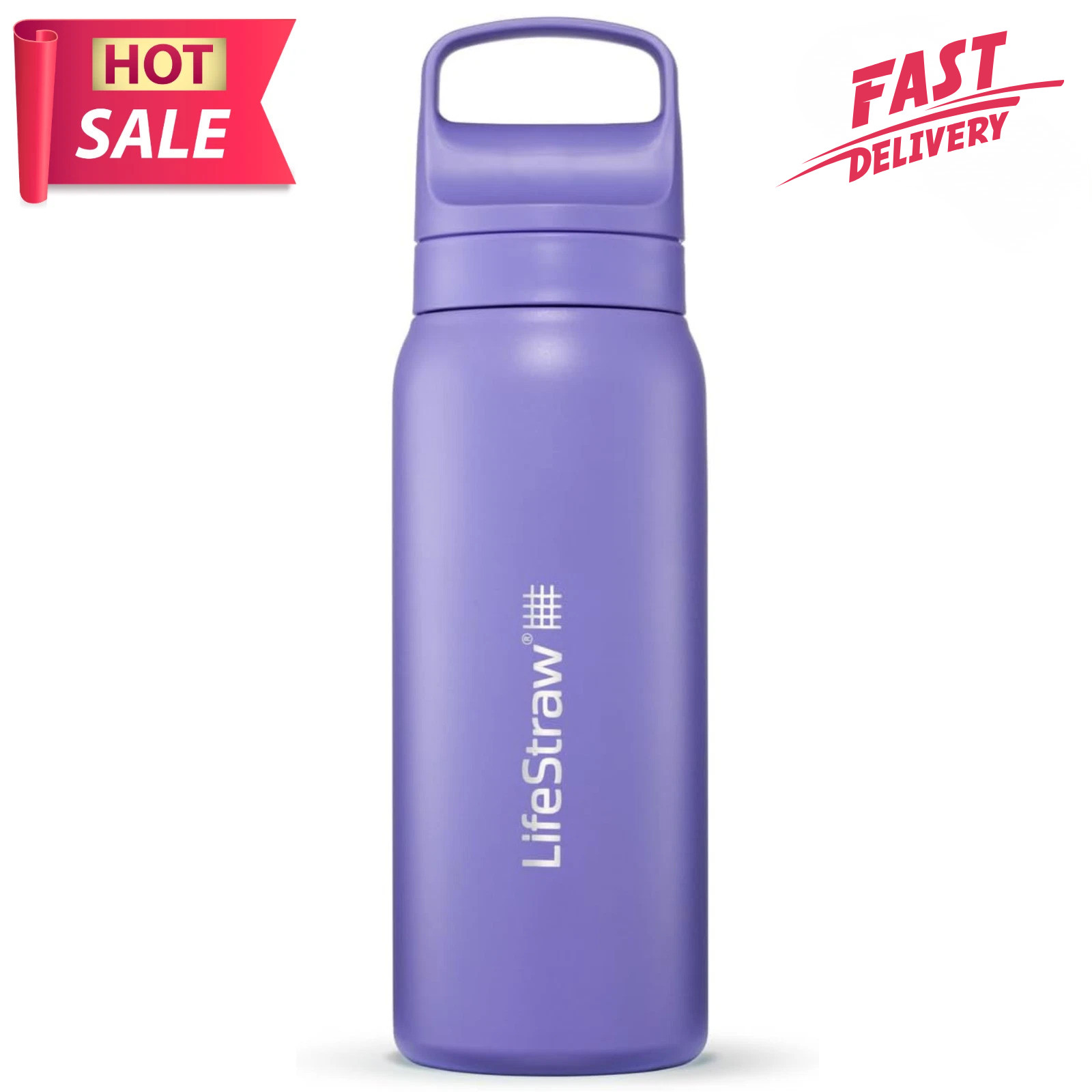 LifeStraw Go Series 24 oz Insulated Stainless Steel Water Filter Bottle Purple LifeStraw Go Series 24 oz Insulated Stainless Steel Water Filter Bottle Purple