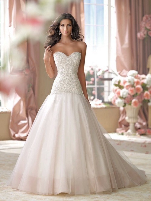 David Tutera Ivory Tea Rose Embellished Strapless Wedding Gown Size 10 $1575 David Tutera Ivory Tea Rose Embellished Strapless Wedding Gown Size 10 $1575