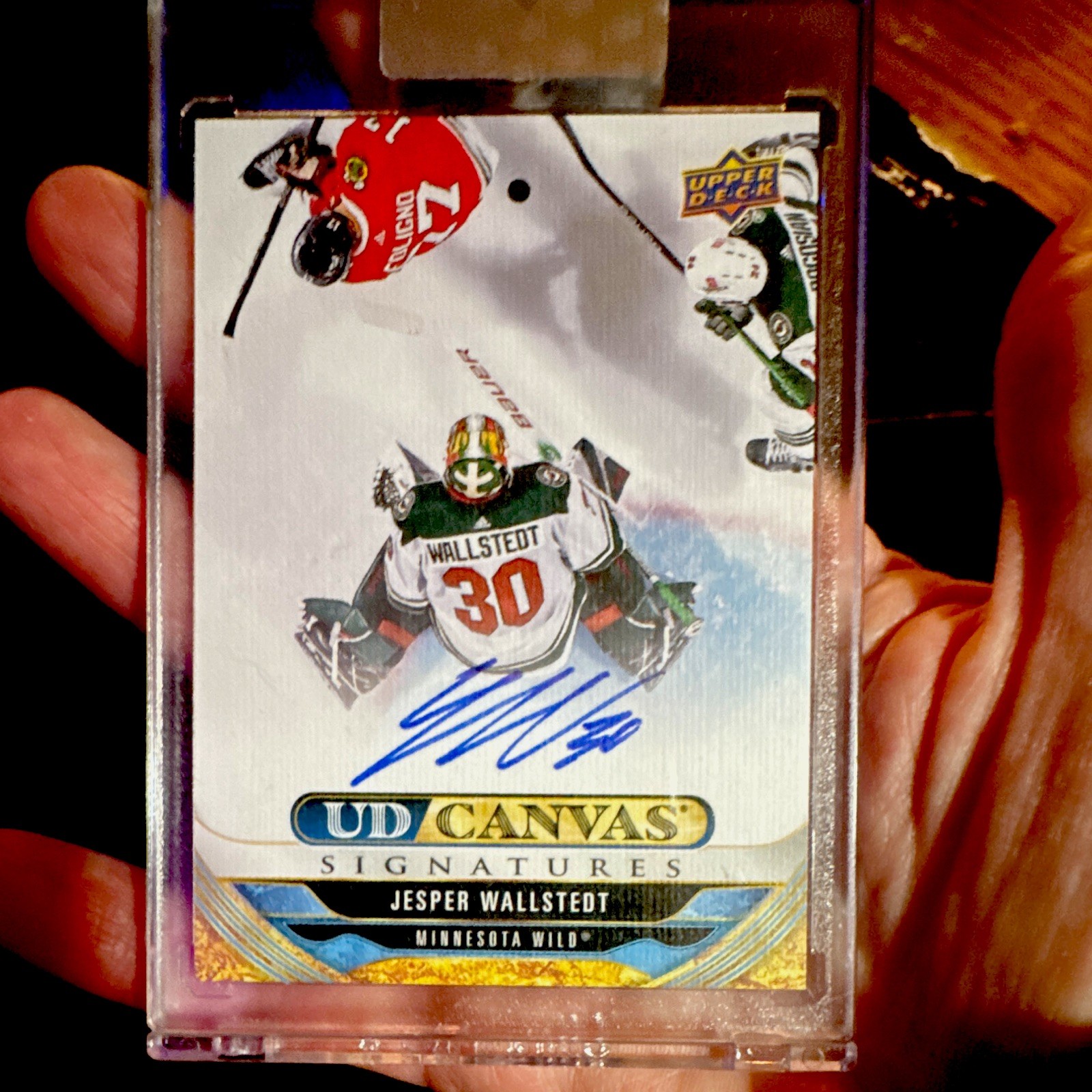 Upper Deck 2024-25 Clear Cut UD Canvas Signatures Jesper Wallstedt Auto CS-JW