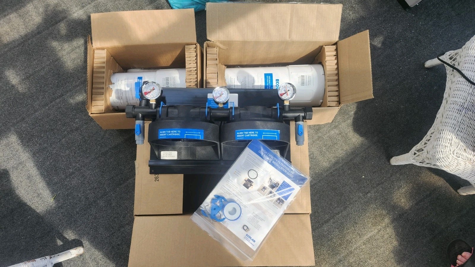 NEW ECOLAB KAY QSR Split Twin Head Filtration System 92213708 + T014 & T010S NEW ECOLAB KAY QSR Split Twin Head Filtration System 92213708 + T014 & T010S