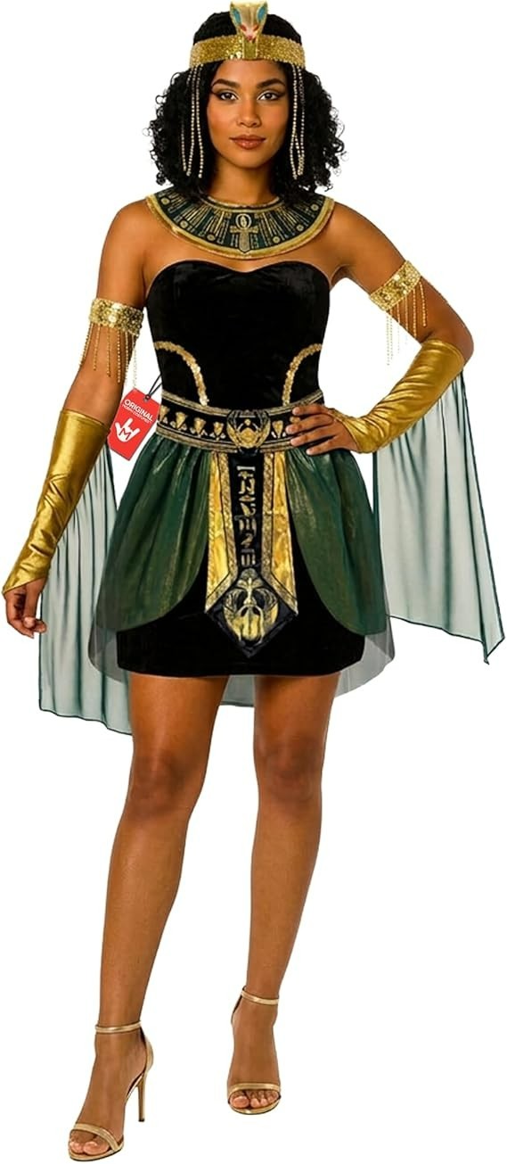 Womens Cleopatra Costume Adult Queen of The Nile Egyptian Dress Halloween XS-3XL Womens Cleopatra Costume Adult Queen of The Nile Egyptian Dress Halloween XS-3XL