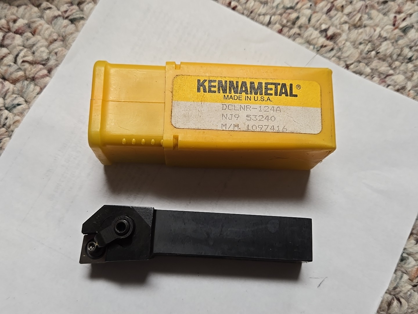 New Kennametal DCLNR-124A Indexable Tool Holder 3/4