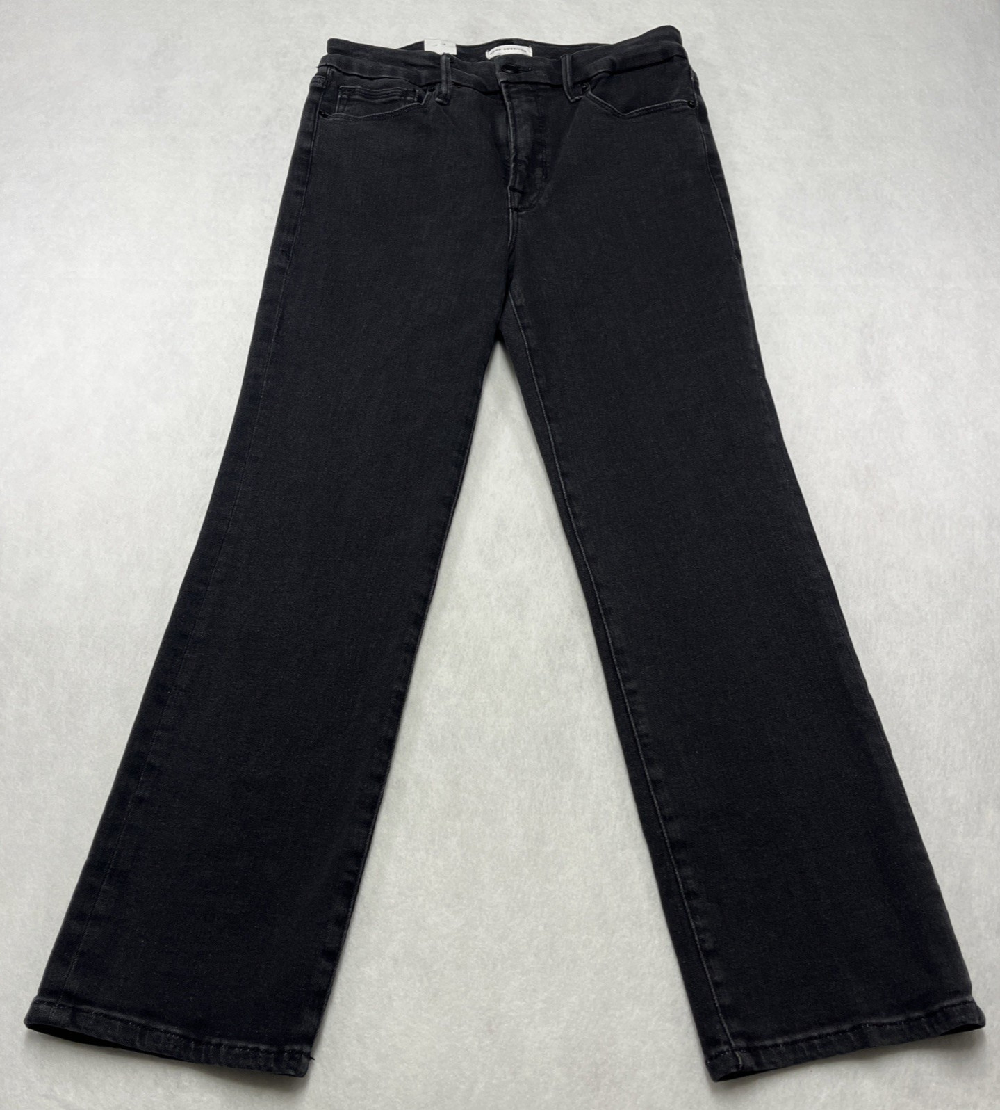 Good American Women’s Straight Black Wash Stretch Denim Jean Sz 10 / 30 NWT