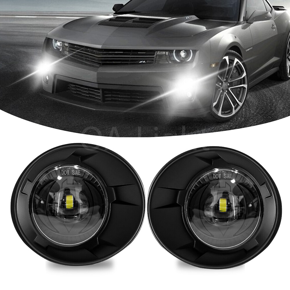 Fit For 2010 11 12 2013 Chevy Camaro Clear Lens LED Fog Lights Front Bumper Lamp