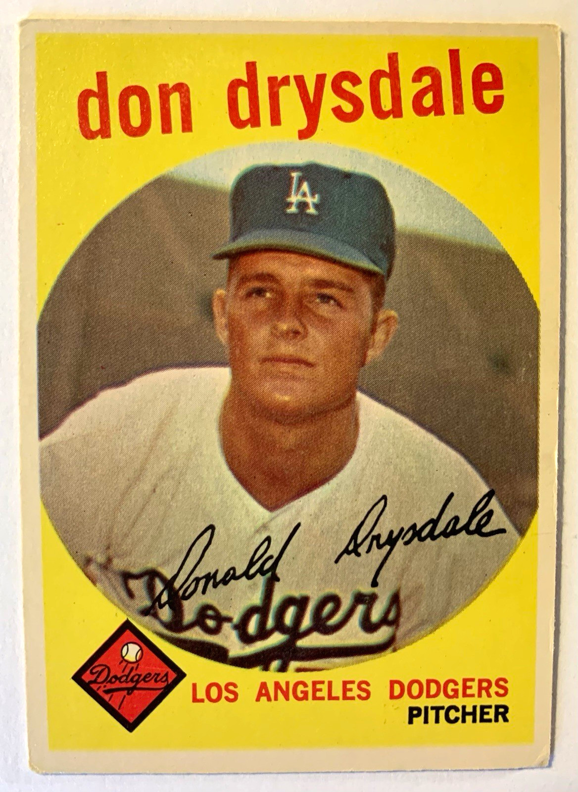 1959 Topps - Don Drysdale #387 Los Angeles Dodgers Base Set Baseball [Base]