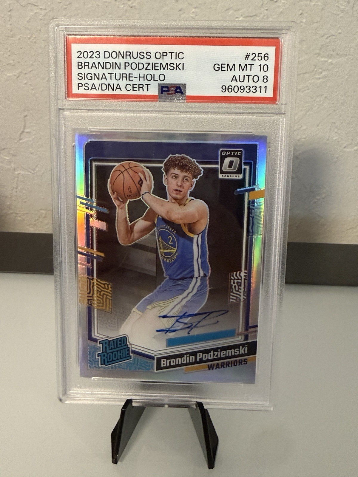 Panini 2023-24 Donruss Optic Podziemski Warriors #256 Holo Prizm PSA 96093311 Panini 2023-24 Donruss Optic Podziemski Warriors #256 Holo Prizm PSA 96093311