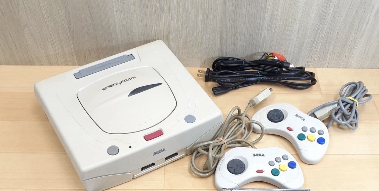 Sega Saturn White Bundle with Game Tested  Working Great Condition