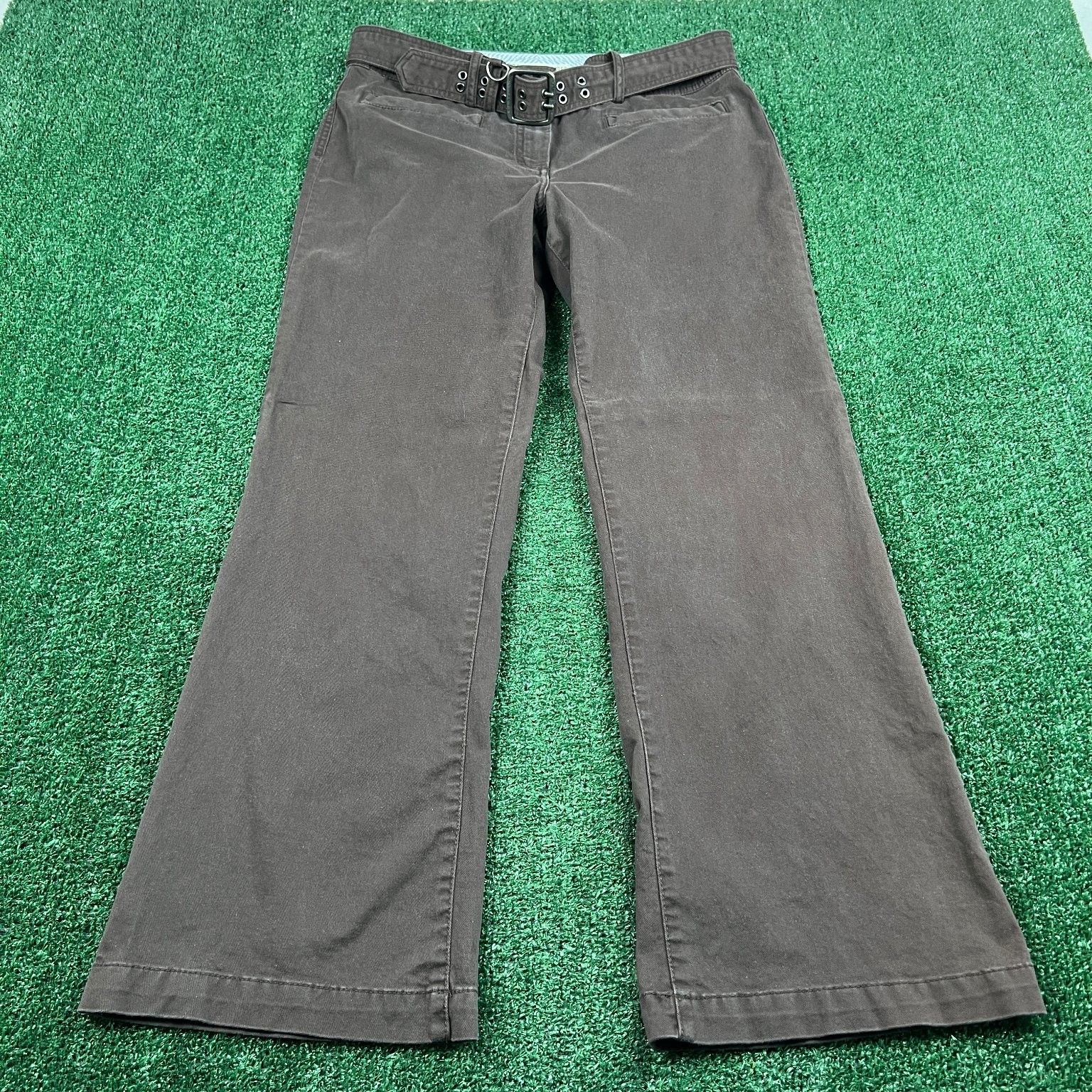 VTG Tommy Hilfiger Pants Womens 12 33x29 Brown Stretch Belted Wide Leg Flare Y2K VTG Tommy Hilfiger Pants Womens 12 33x29 Brown Stretch Belted Wide Leg Flare Y2K