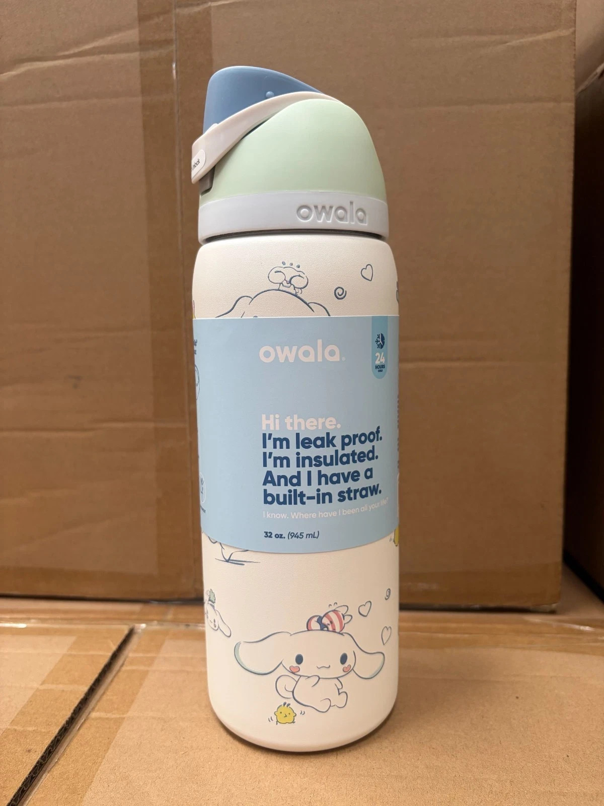 Owala 32oz Cinnamoroll Water Bottle Limited Edition FreeSip Owala 32oz Cinnamoroll Water Bottle Limited Edition FreeSip