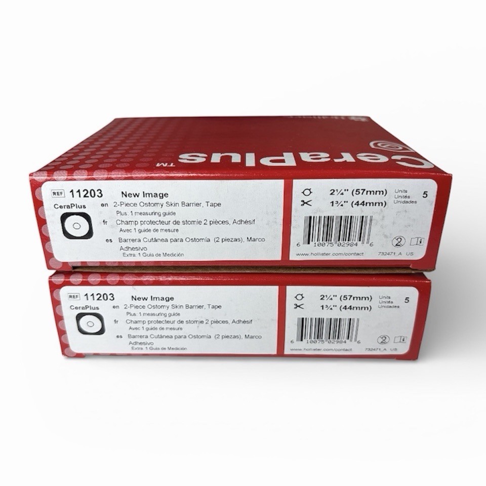 Hollister 11203 New Image CeraPlus Ostomy Barriers 2 1/4 -1 3/4\ Hollister 11203 New Image CeraPlus Ostomy Barriers 2 1/4 -1 3/4\