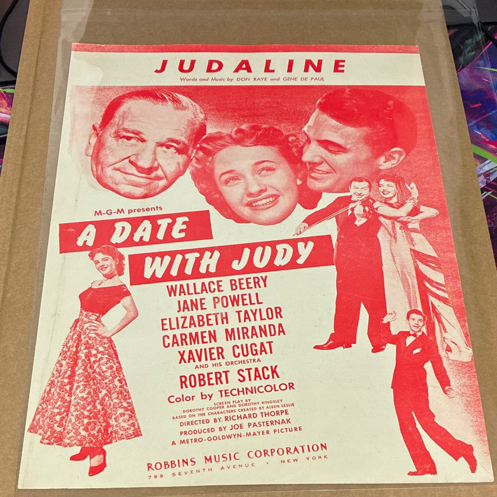 Vintage 1948 Elizabeth Taylor A Date With Judy Sheet Music Carmen Miranda 