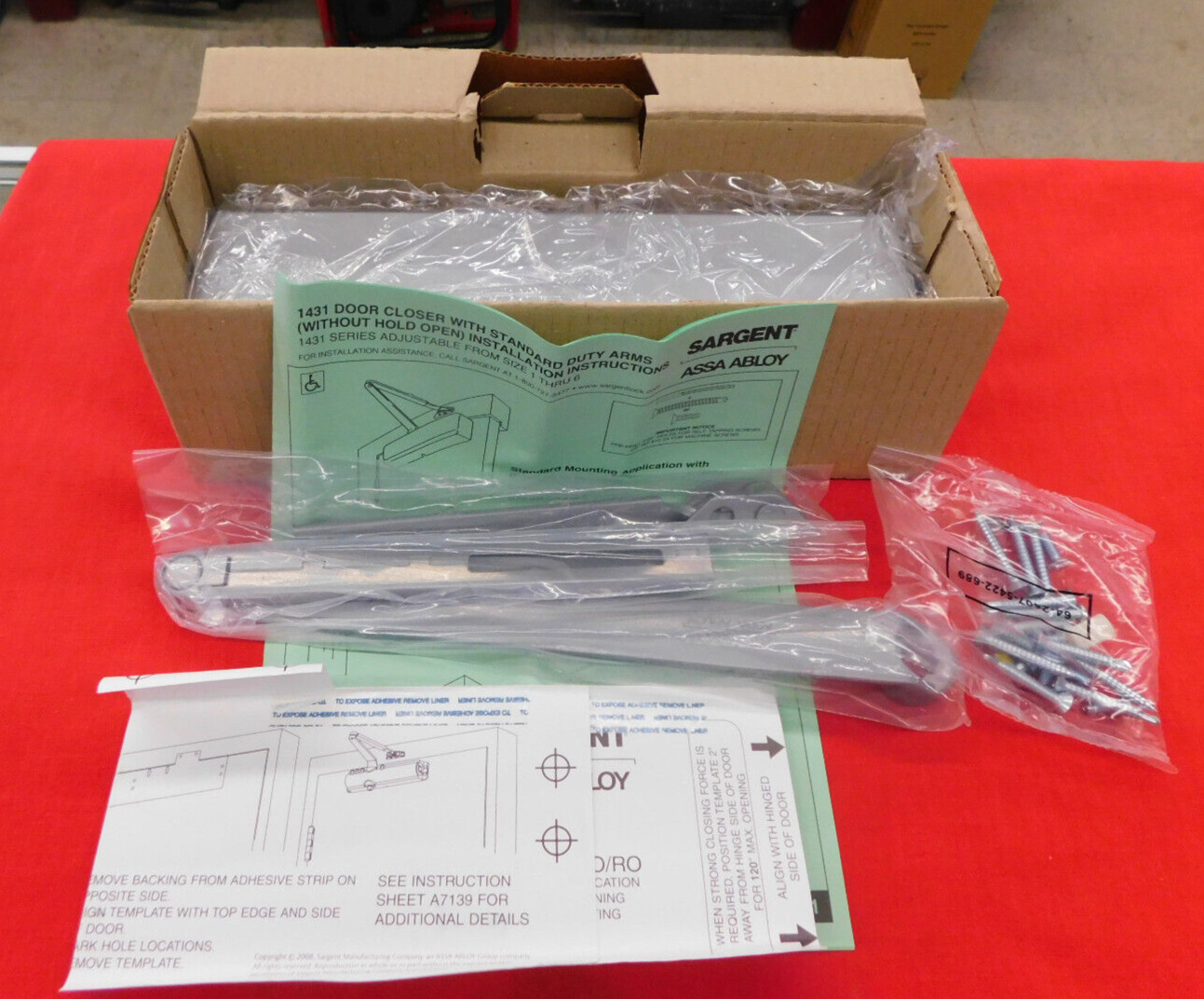 NIB SARGENT ASSA ABLOY POWERGLIDE 1431-DA-O-RH-EN DOOR CLOSERS, DELAYED ACTION