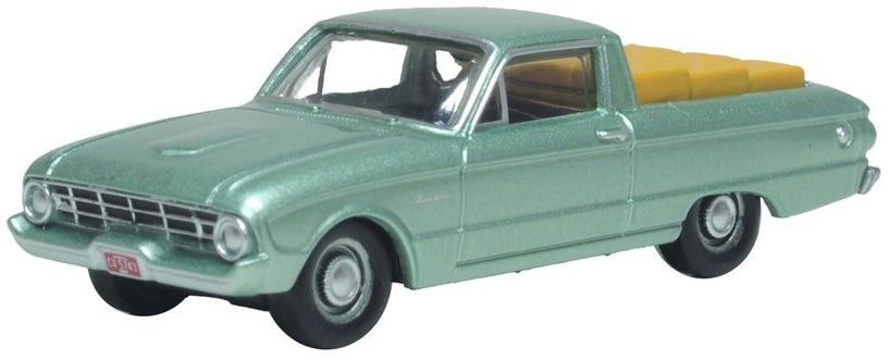 NEW RELEASE  1/87 HO Oxford 1960 Ford Falcon Ranchero in Grn w/ Load # 87FA60002