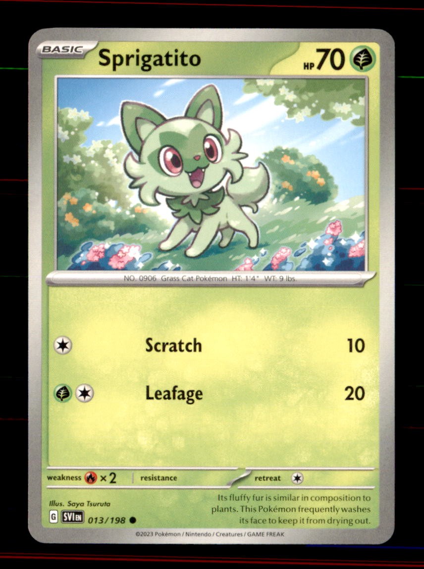 Sprigatito 013/198 Common Scarlet & Violet Pokemon Near Mint Sprigatito 013/198 Common Scarlet & Violet Pokemon Near Mint