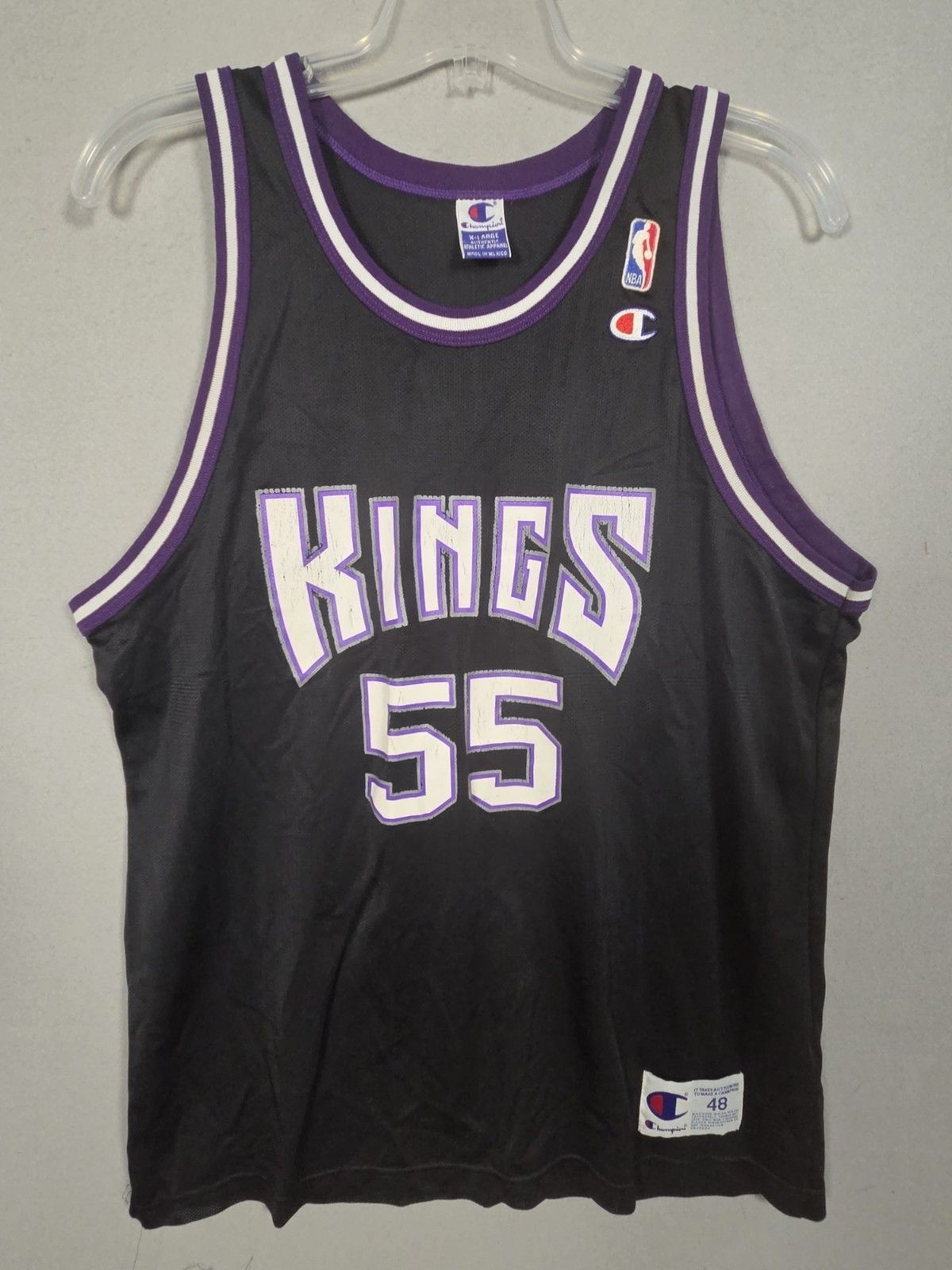 Vtg Champion Sacramento Kings Jason Williams #55 Black/Purple Jersey size XL 48 Vtg Champion Sacramento Kings Jason Williams #55 Black/Purple Jersey size XL 48