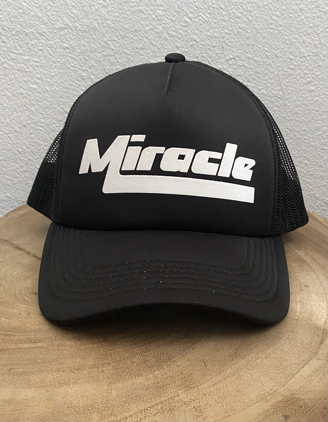 NAHMIAS Miracle Black Trucker Hat Foam Mesh New SnapBack