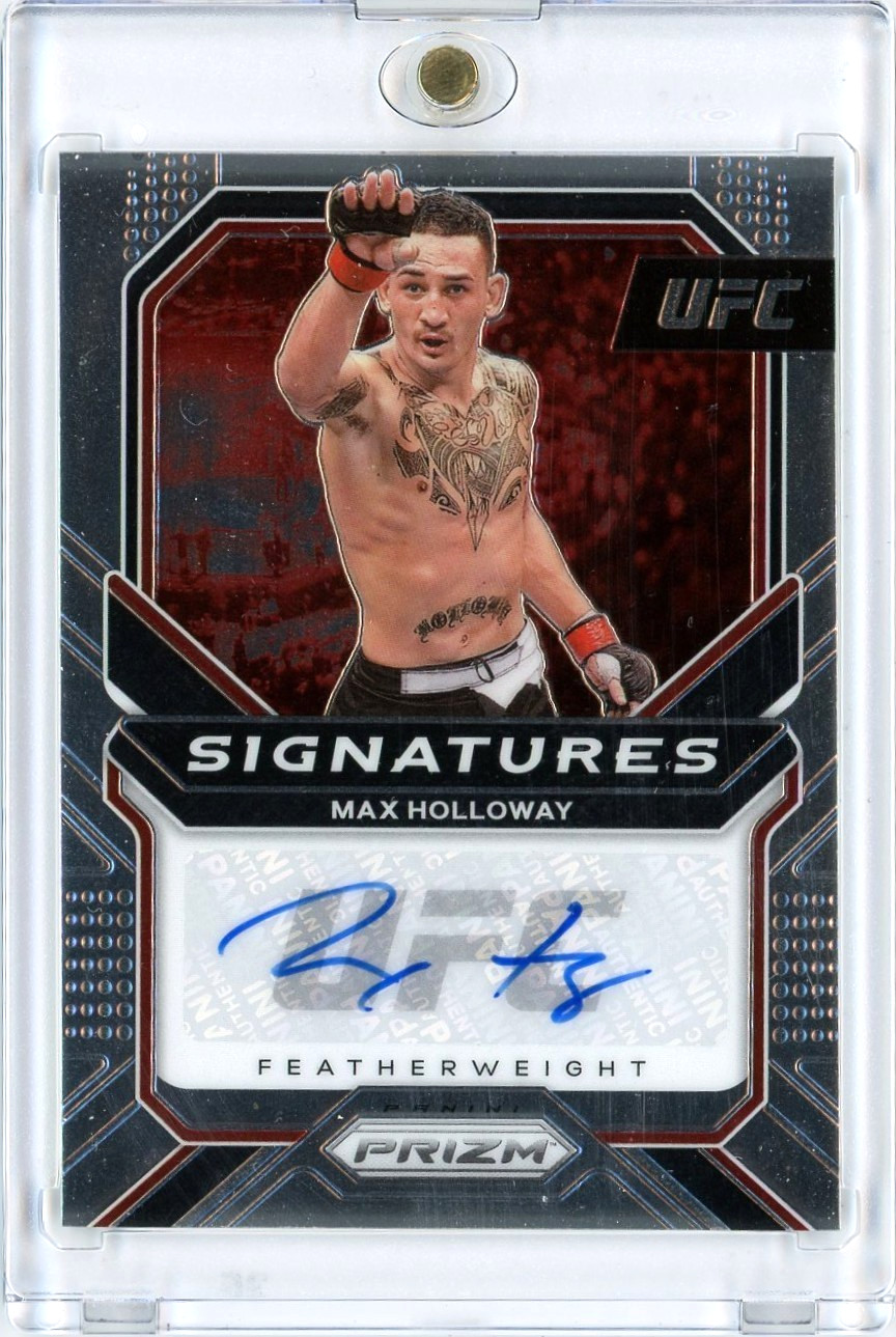 2021 Panini Prizm UFC Max Holloway Auto Signatures Base MMA SG-MXH Featherweight 2021 Panini Prizm UFC Max Holloway Auto Signatures Base MMA SG-MXH Featherweight