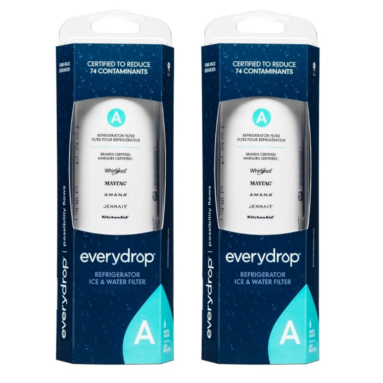 2 Pack Ice and Water Refrigerator Filter A ED²RARX²D1 Sealed NEW Sealed US 2 Pack Ice and Water Refrigerator Filter A ED²RARX²D1 Sealed NEW Sealed US