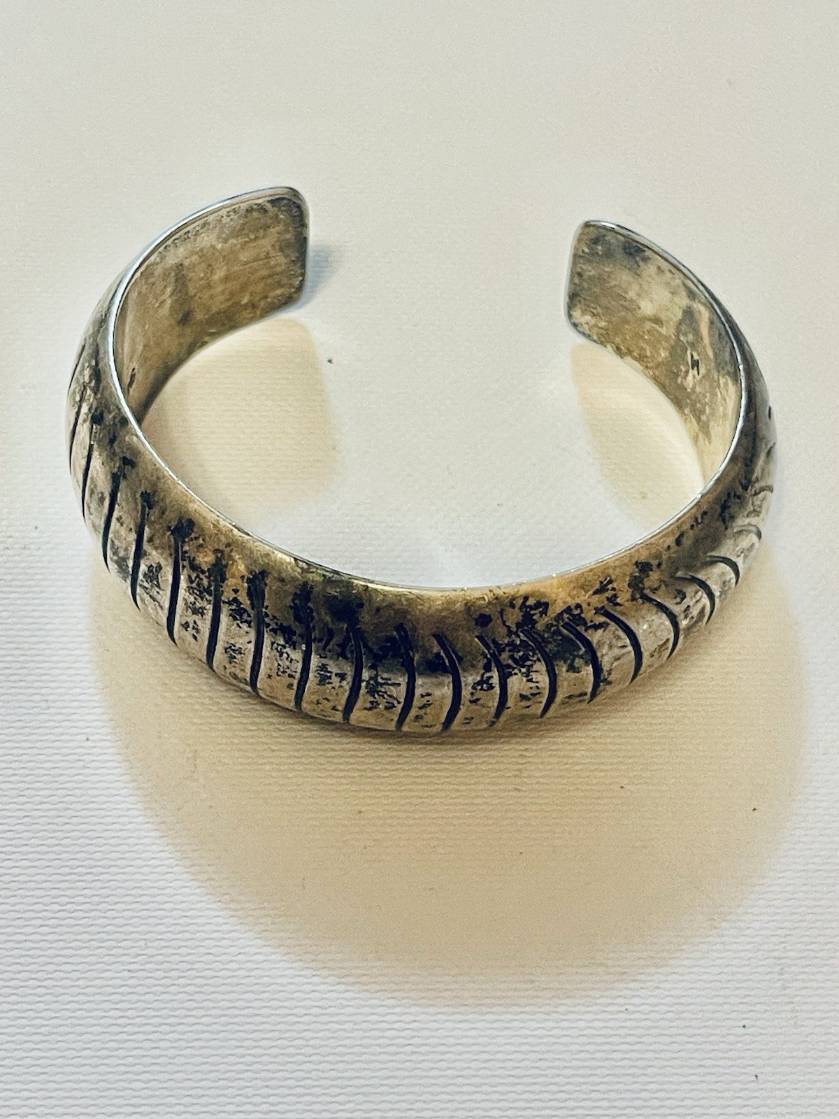 VTG OLD PAWN Orville Tsinnie Navajo Sterling Silver  Cuff Bracelet Sz 6.5 54 G