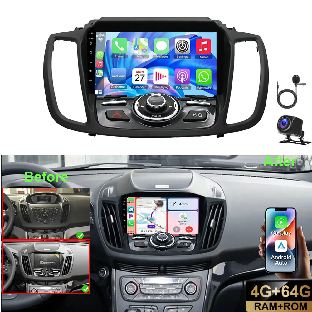 CarPlay For 2013-2019 Ford Escape Android 13 Car Radio Stereo 4+64GB GPS Navi