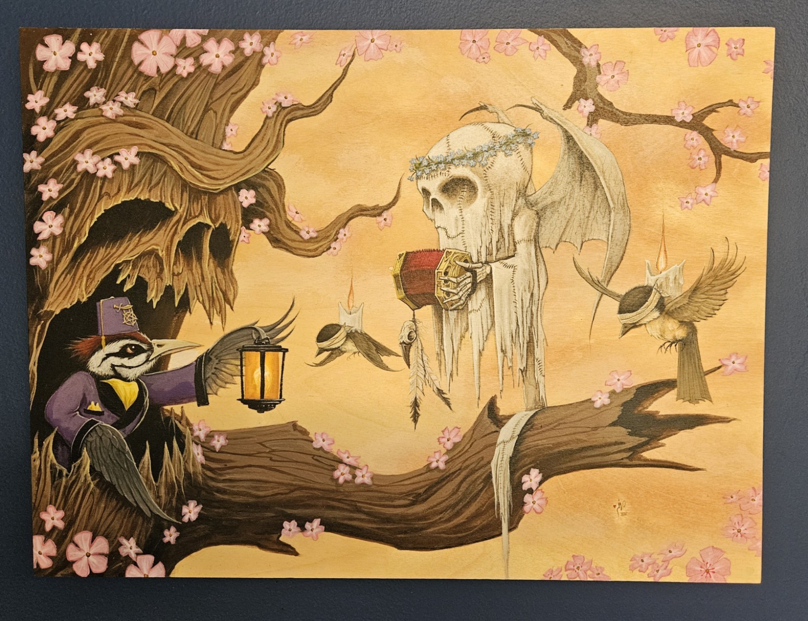 2014 Joe Vollan Original Acrylic Painting Doom Folk Card Kingdom MTG 18x24