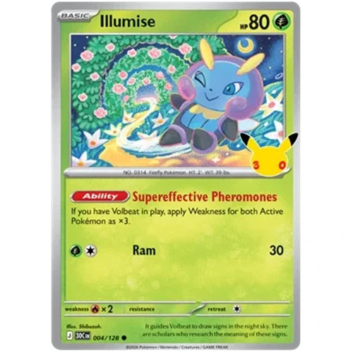 Illumise 004/128 30th Celebration Holo Illumise 004/128 30th Celebration Holo