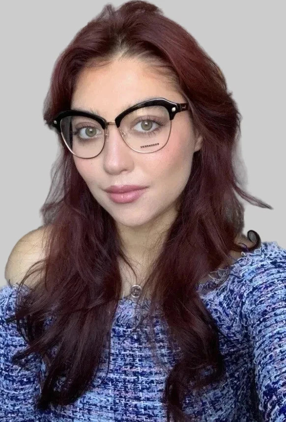New DSQUARED2 Women\'s Eyeglasses Frame Oversized Black Cat Eye