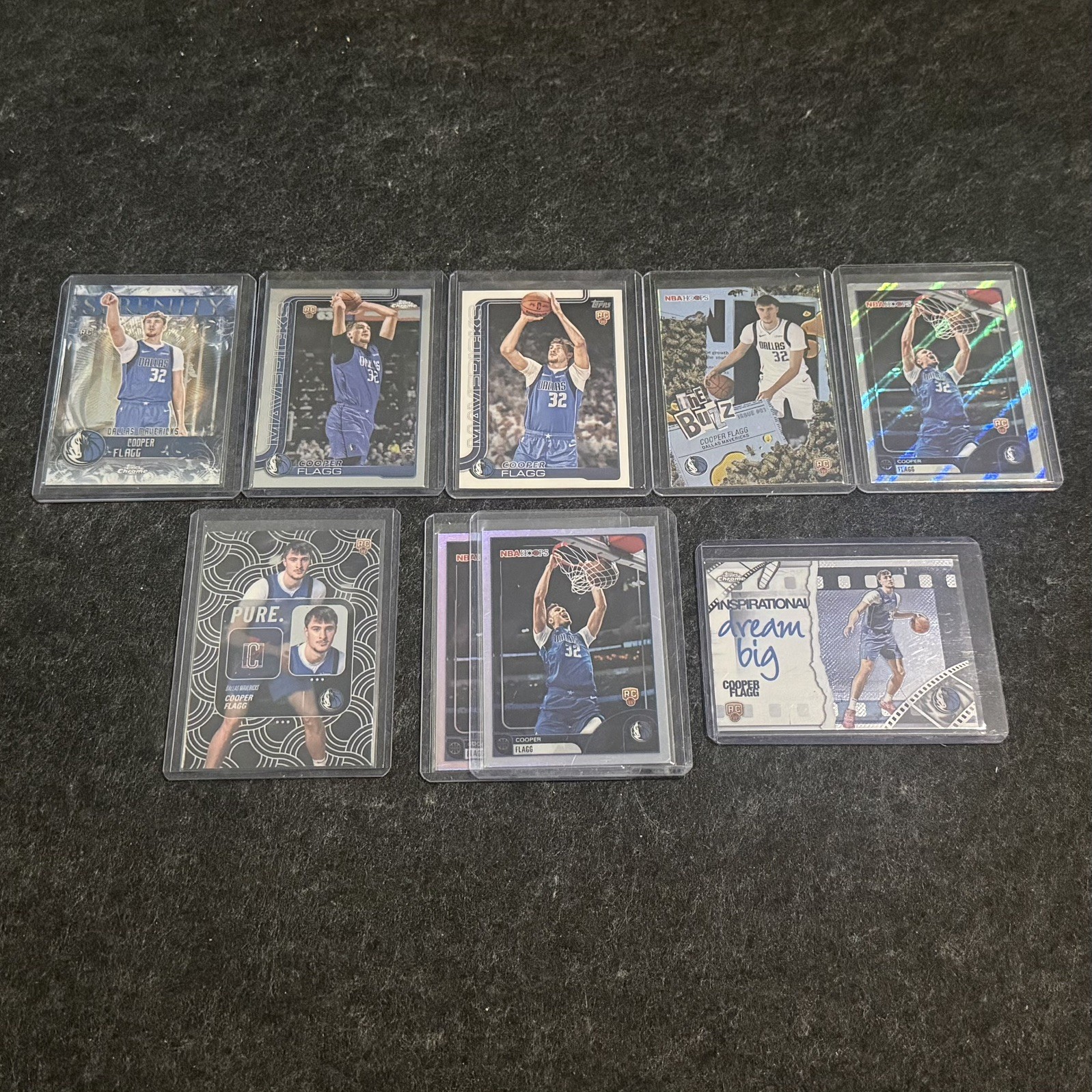 Cooper Flagg Rookie/Insert 9 Card Lot Topps Chrome/Hoops