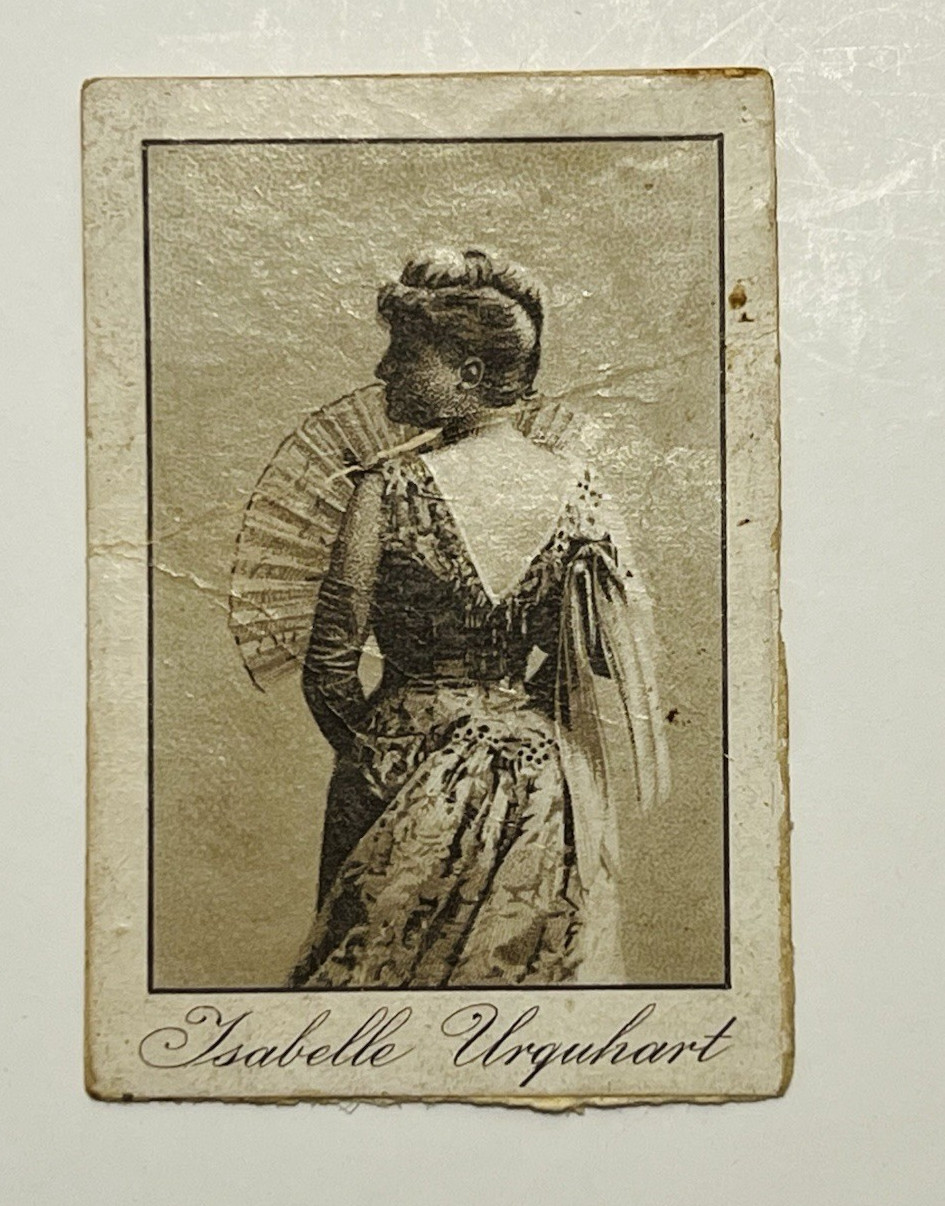 1880s Victorian Tobacco Trade Card Actress Isabelle Urquhart Antique Portrait