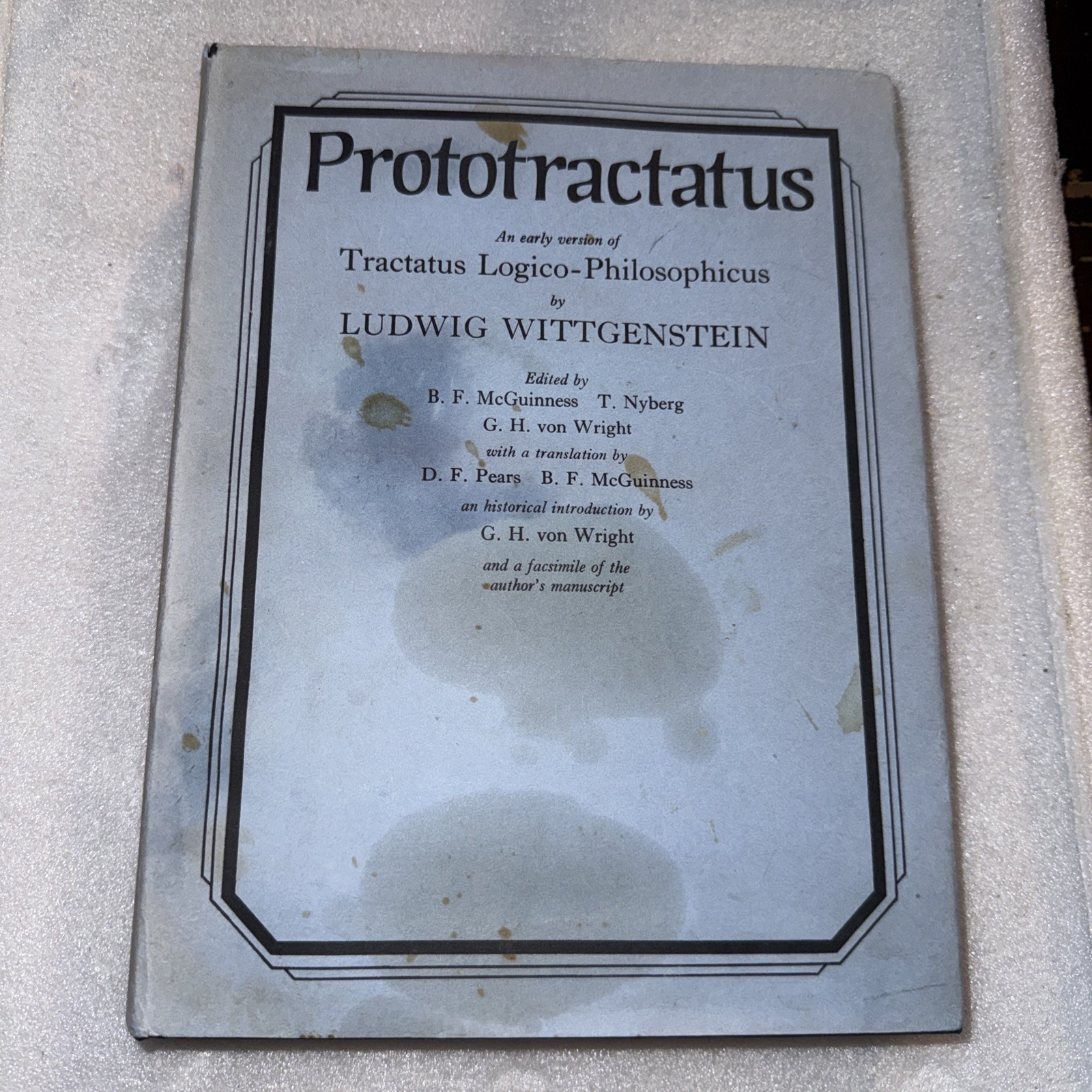 PROTOTRACTATUS AN EARLY VERSION OF TRACTATUS Logico-philosophicus PROTOTRACTATUS AN EARLY VERSION OF TRACTATUS Logico-philosophicus