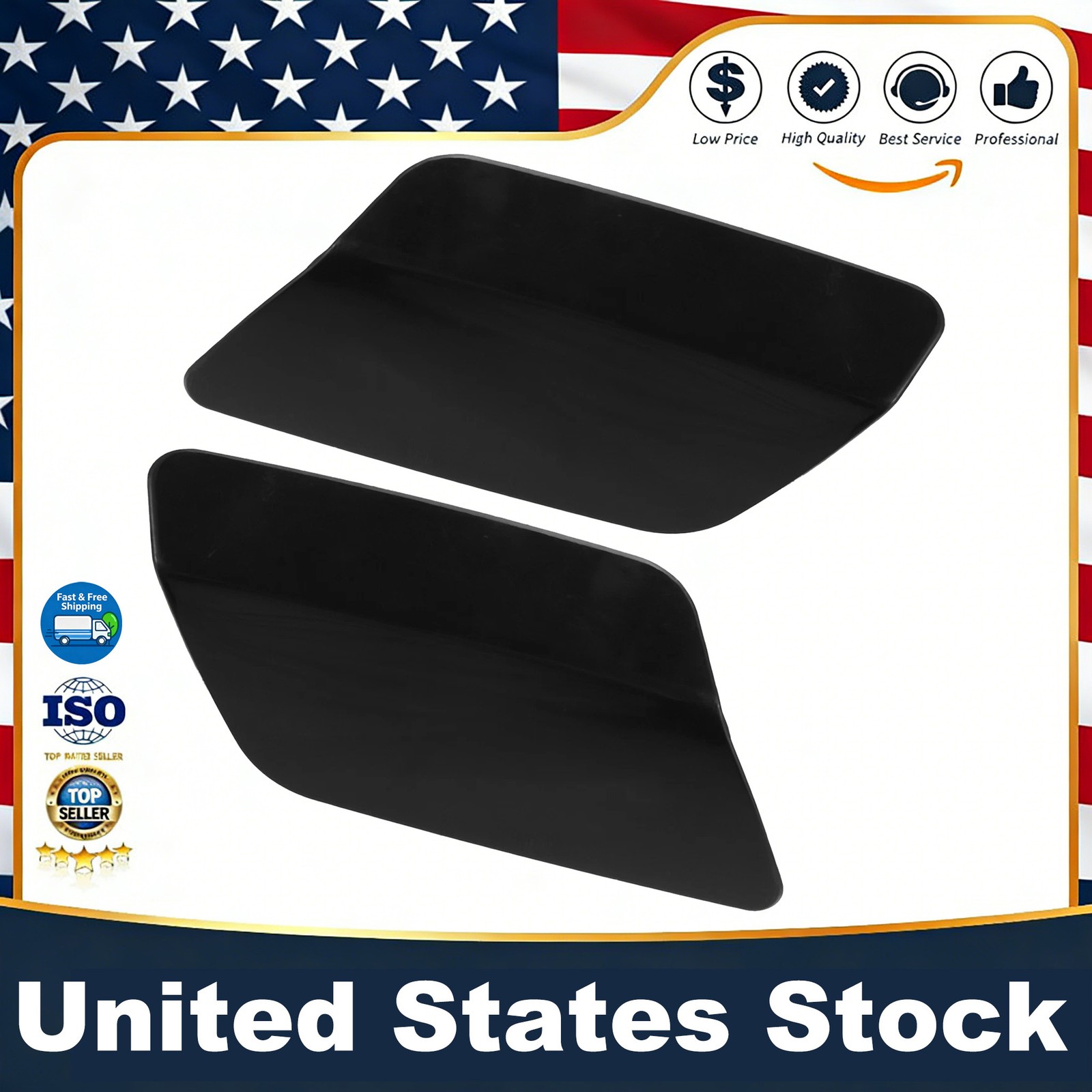 61677253393 For 2011-2013 BMW 328i/335i 1 Pair Headlight Washer Nozzle Cover Cap