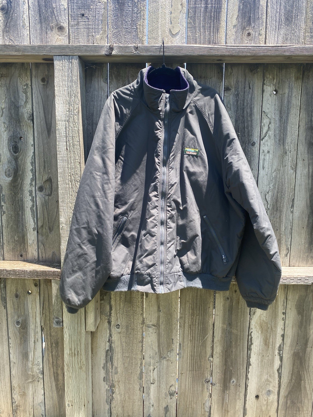 VTG L.L. Bean Men\'s Vintage Windbreaker Jacket Teal/Purple, Full Zip, Size L