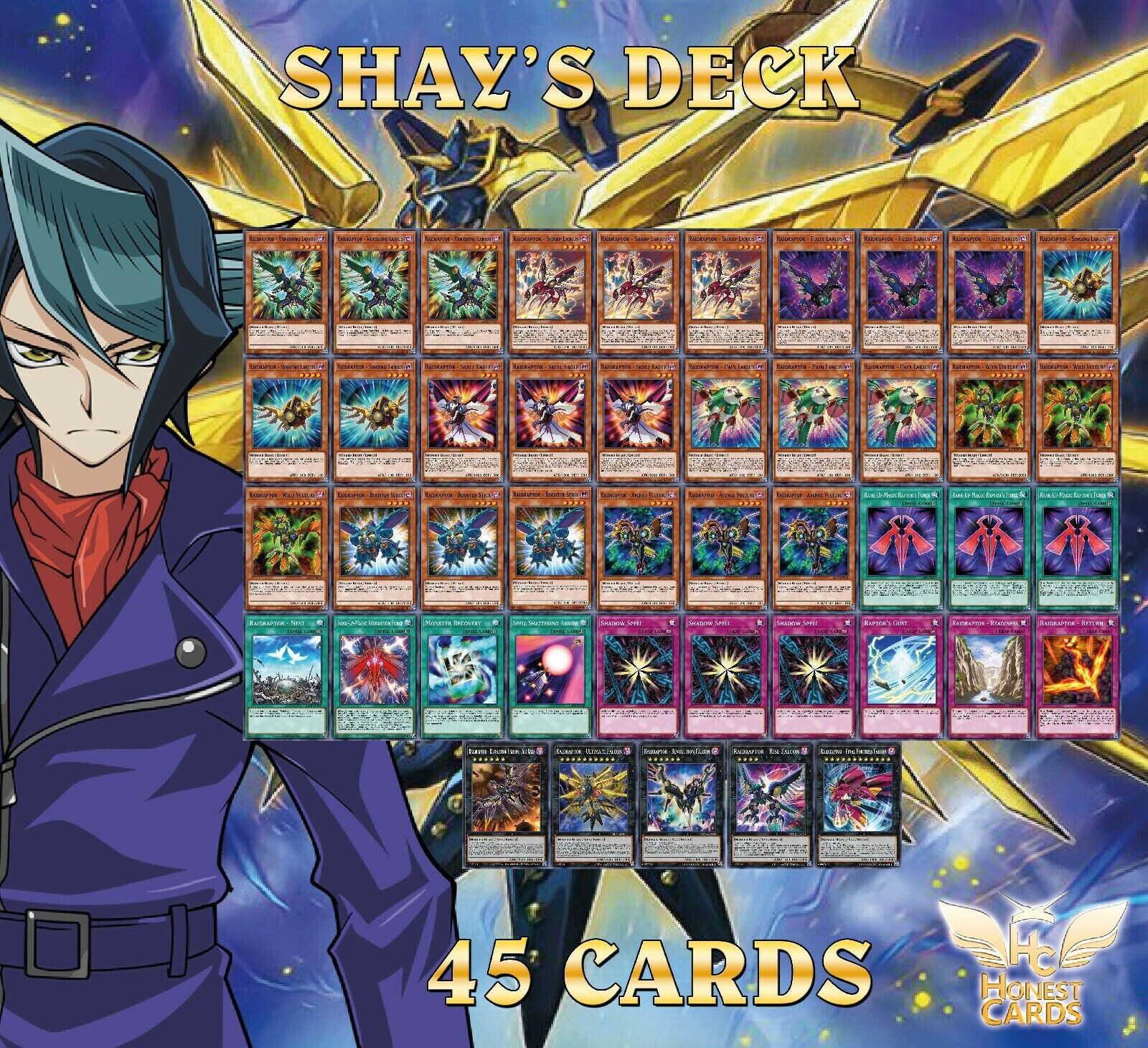 Arc-V Complete Shay Obsidian Deck Raidraptor Falcon + Ultimate *Hot* + Bonus