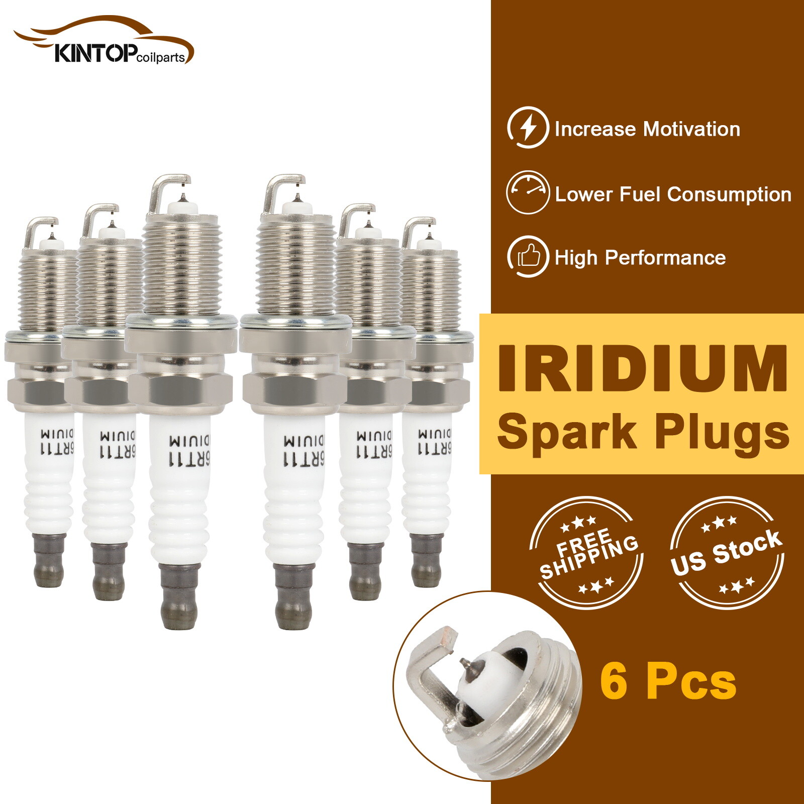 6x Iridium & Platinum Spark Plugs For Lexus IS300 3.0L 2001-2005 4589